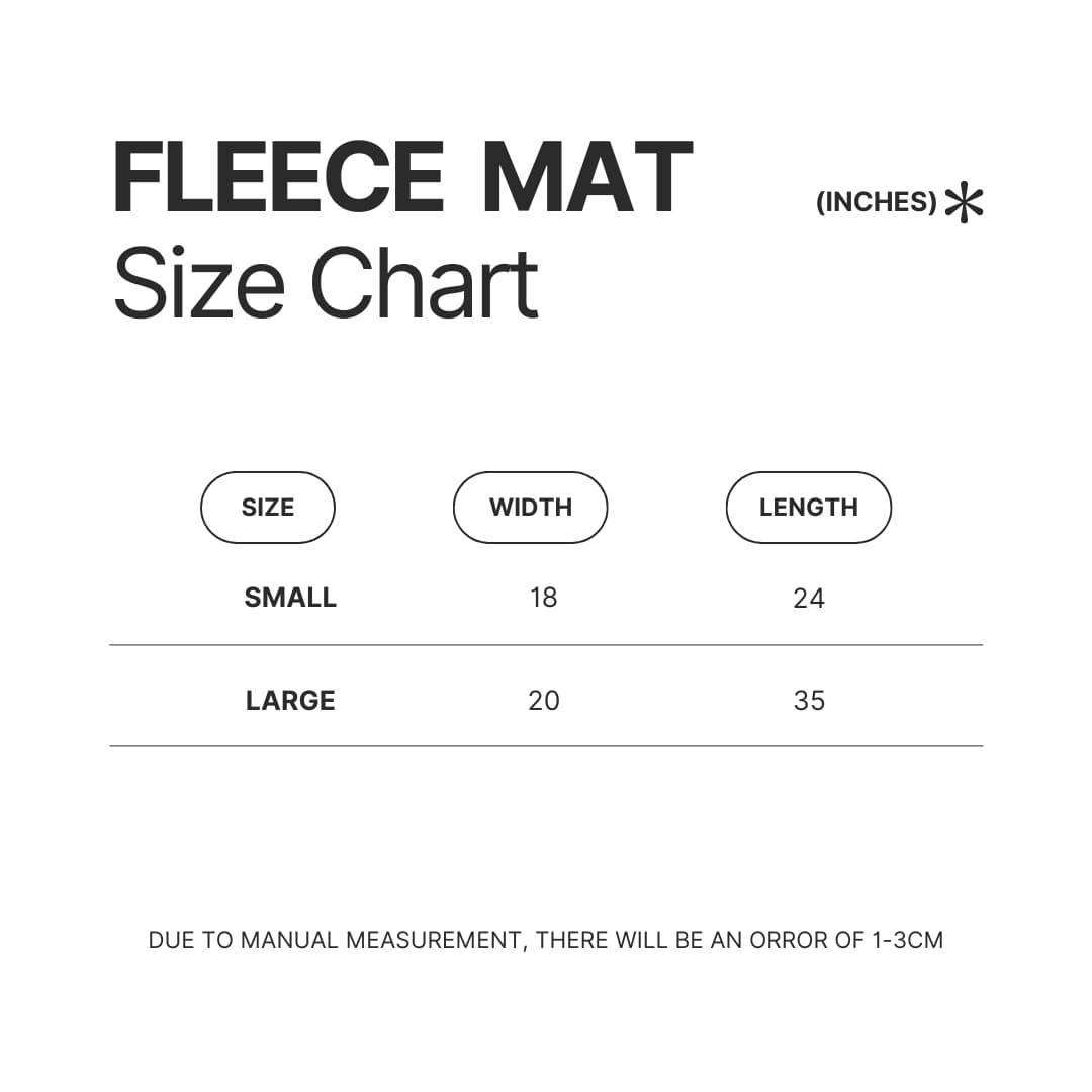 Fleece Mat Size Chart - Cody Ko Shop