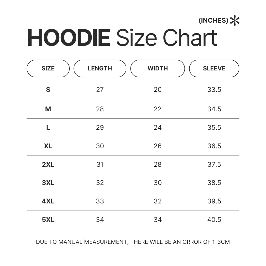 Hoodie Size Chart - Cody Ko Shop