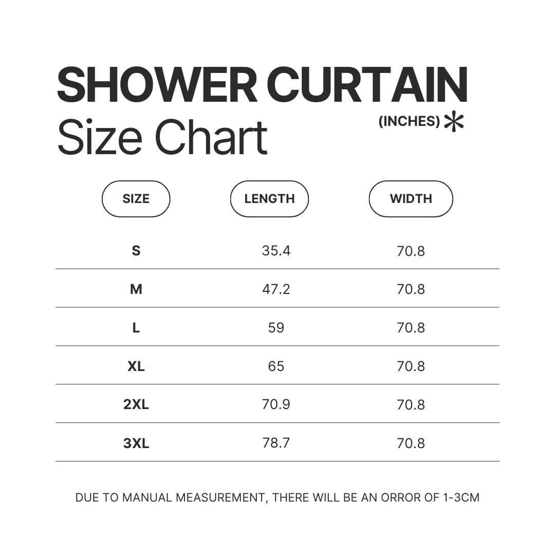 Shower Curtain Size Chart - Cody Ko Shop