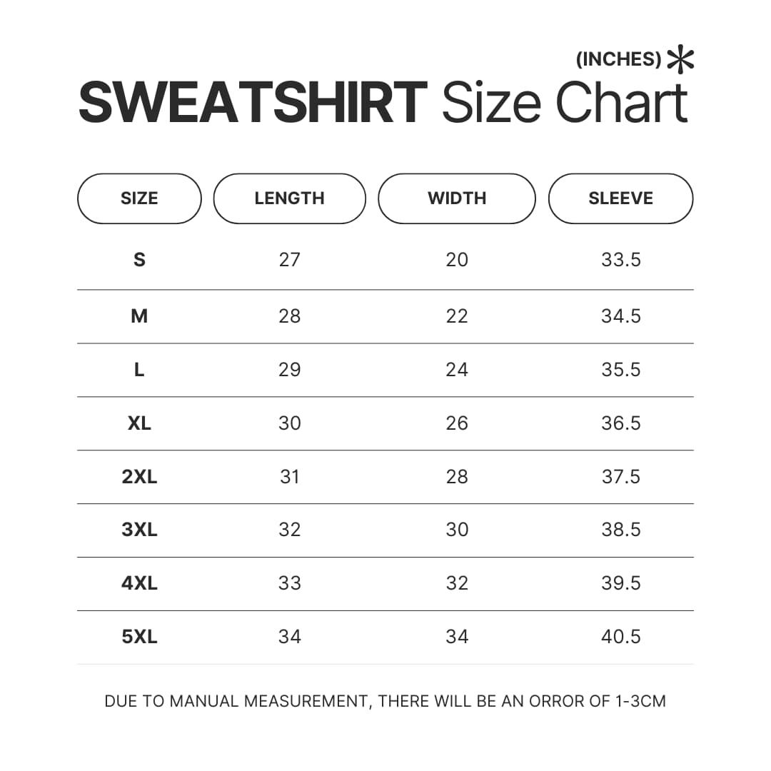 Sweatshirt Size Chart - Cody Ko Shop